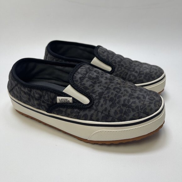 VANS Slip-Er 2 Mule Slippers Gray Cheetah AOP Black White Gum Cozy Men 6, Wom 8 - Picture 1 of 12
